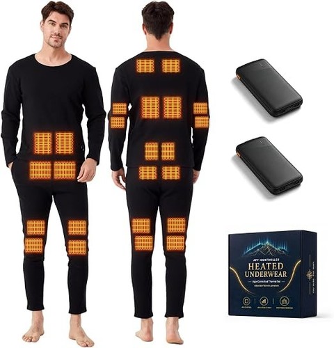 Heated thermal underwear men - heated,