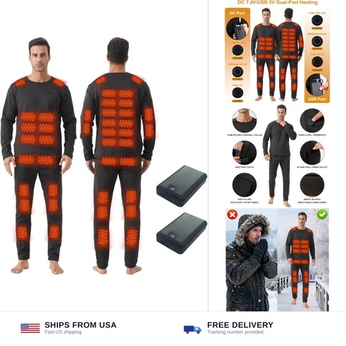 Heated thermal underwear set